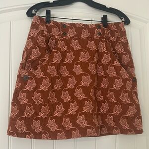 Maeve floral corduroy skirt
